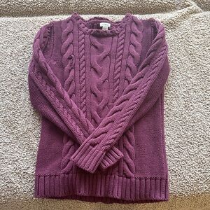 L.L. Bean Cable Knit Sweater - Plum size M but fits more like S or over size  XS